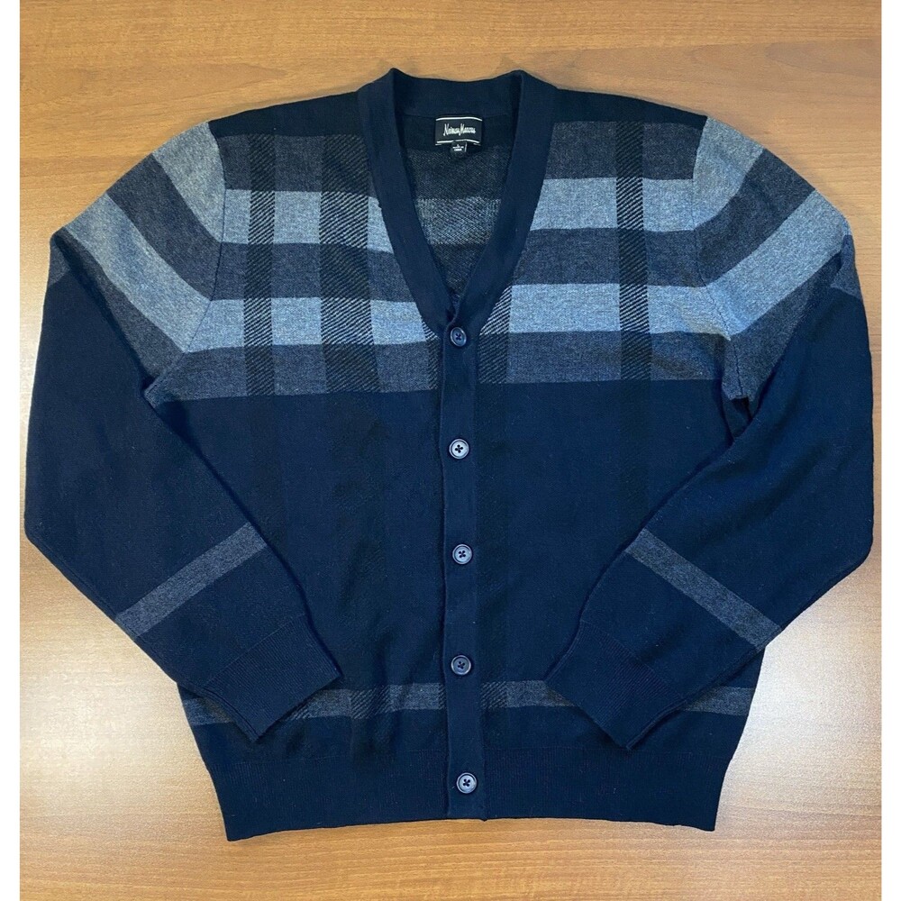 Vintage Neiman Marcus Cardigan Sweater Men’s Large Merino Wool Blend 5 Button